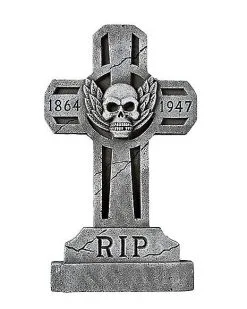 Spirit Halloween 3 Ft Spooky Cross Tombstone