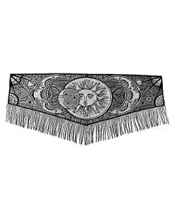 Spirit Halloween Vintage Tarot Mantel Scarf
