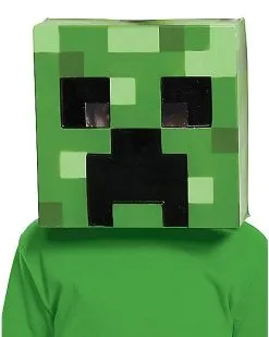 Spirit Halloween Kids Creeper Half Mask - Minecraft