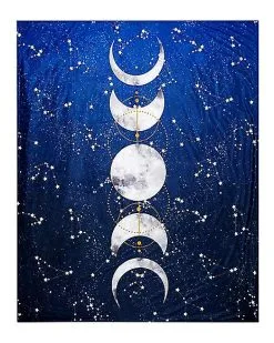 Spirit Halloween Tarot Moonphase Fleece Blanket