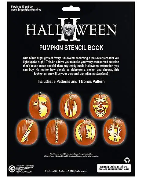 Spirit Halloween Michael Myers Pumpkin Stencil Book - Halloween 2 4 Spirit Halloween Michael Myers Pumpkin Stencil Book - Halloween 2 - Image 2
