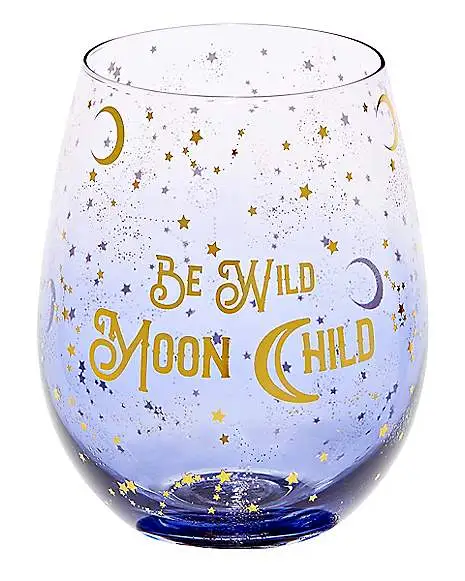 Spirit Halloween Be Wild Moon Child Stemless Glass - 22 Oz. 3 Spirit Halloween Be Wild Moon Child Stemless Glass - 22 Oz.