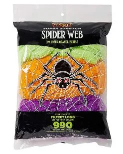 Spirit Halloween Multi-Pack Colored Spider Web Decoration