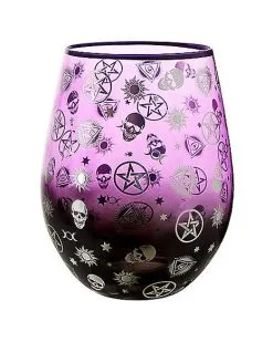 Spirit Halloween Mystical Arts Symbols Stemless Wine Glass - 20 Oz.