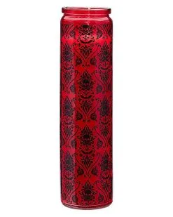 Spirit Halloween Damask Gothic Noir Pillar Candle