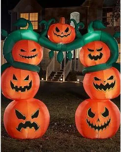 Spirit Halloween 9 Ft Light-Up Jack-O'-Lantern Archway Inflatable Decoration