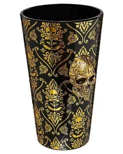 Spirit Halloween Gothic Noir Skull Glass Set 2 Pack - 16 Oz. -Deals Shop By Theme Store 01564442 e