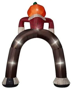 Spirit Halloween 12 Ft Light-Up Pumpkin Scarecrow Inflatable Archway -Deals Shop By Theme Store 01602218 c